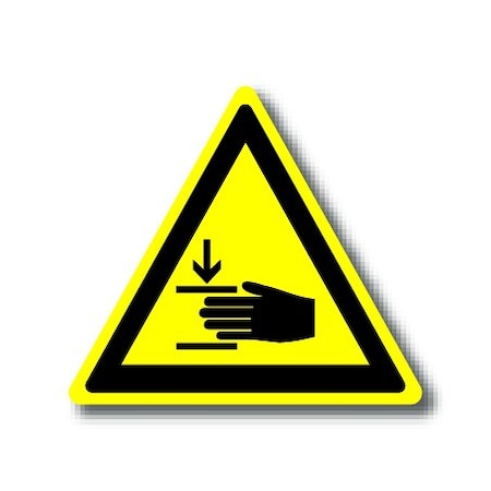 Ergomat 16in TRIANGLE SIGNS - Hand Crush Hazard DSV-SIGN 256 #1292 -UEN
